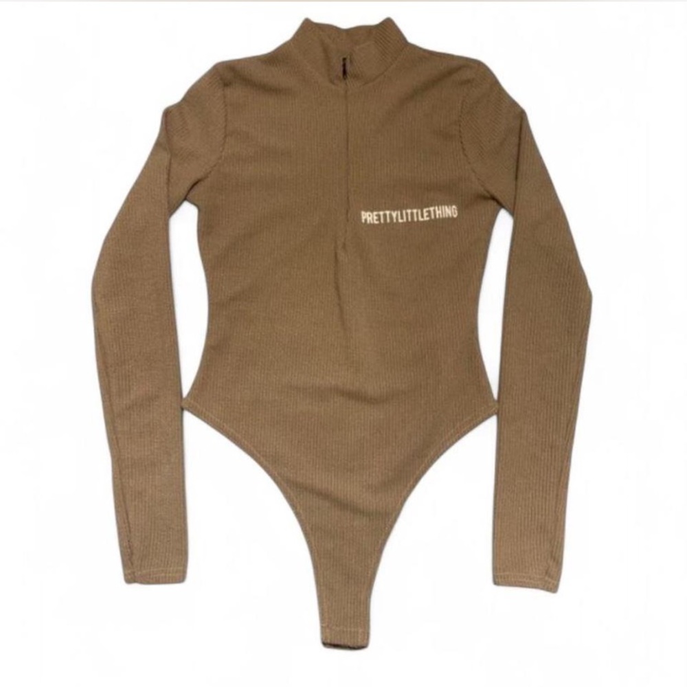 PrettyLittleThing Tan Long Sleeve Bodysuit
